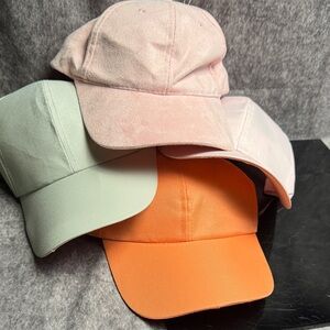 4 hat Pastel and Orange Baseball Caps